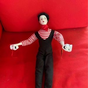 Vintage French 18” Mime Porcelain with Happy and Sad Acting Masks